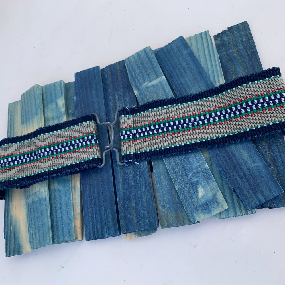 Vintage hand woven Belt w/metal Buckle